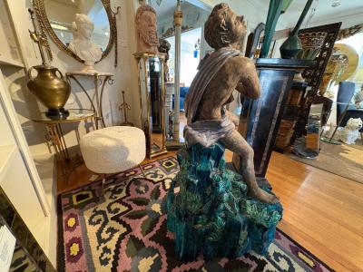 Monumental Italian Art Deco Glazed Terracotta Sculpture