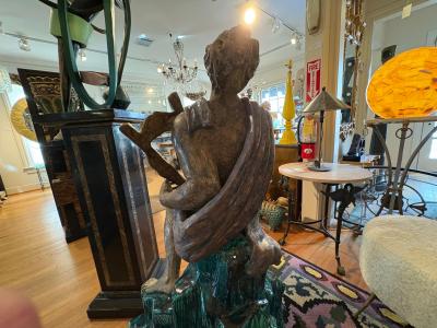 Monumental Italian Art Deco Glazed Terracotta Sculpture