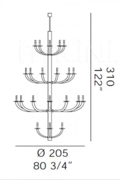 Monumental Italian Modern Minimalist White Murano or Venetian Glass Chandelier