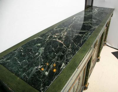 Monumental Italian Neoclassical Style Paint Decorated Marble Top Console