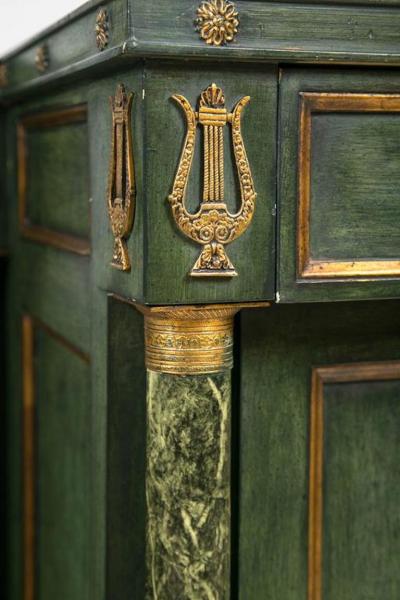 Monumental Italian Neoclassical Style Paint Decorated Marble Top Console