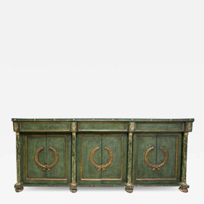 Monumental Italian Neoclassical Style Paint Decorated Marble Top Console