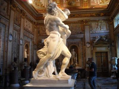 Monumental Italian Stone Sculptural Group of the Rape of Proserpina