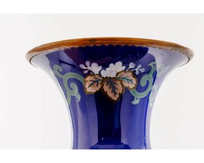 Monumental Japanese Cloisonn Enamel Vase with Chrysanthemums Got Seizabur 