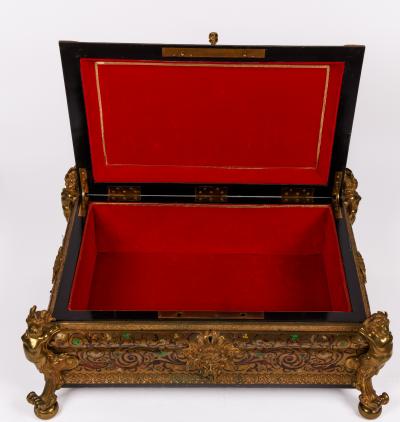 Monumental Louis XIV Style Gilt Bronze Mounted Boulle Marquetry Casket Box