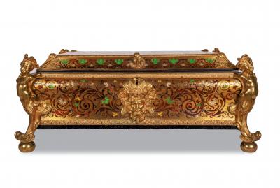 Monumental Louis XIV Style Gilt Bronze Mounted Boulle Marquetry Casket Box