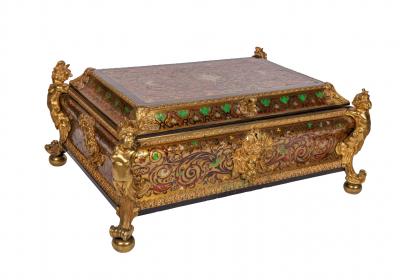 Monumental Louis XIV Style Gilt Bronze Mounted Boulle Marquetry Casket Box
