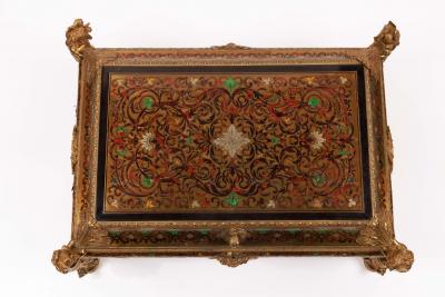 Monumental Louis XIV Style Gilt Bronze Mounted Boulle Marquetry Casket Box