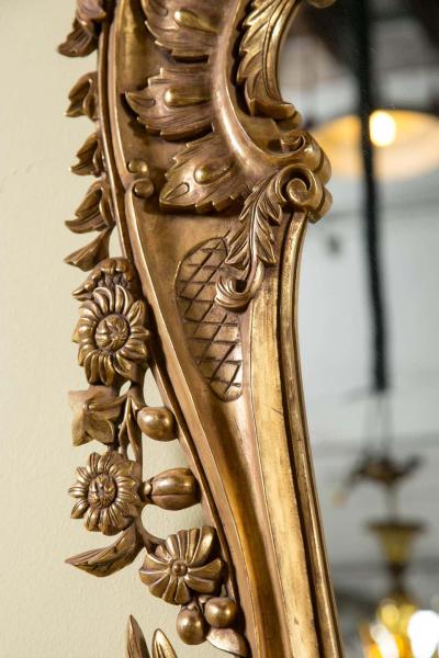 Monumental Louis XV Style Giltwood Mirror Exquisite Details