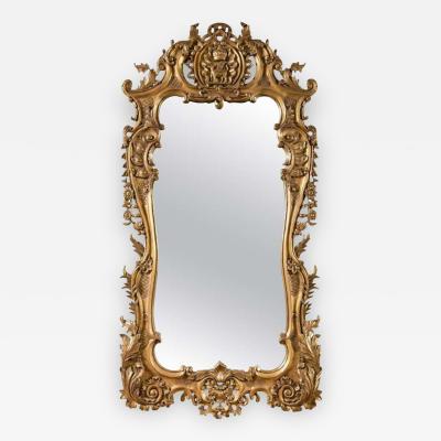 Monumental Louis XV Style Giltwood Mirror Exquisite Details