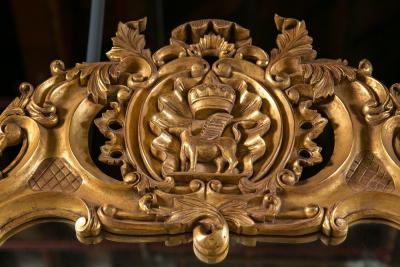 Monumental Louis XV Style Giltwood Mirror Exquisite Details