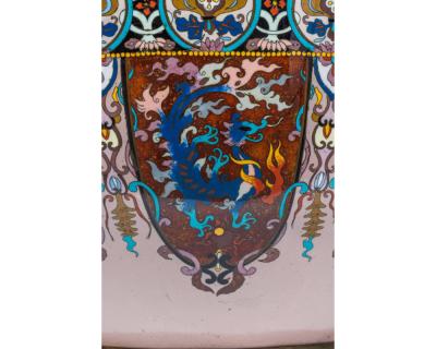 Monumental Meiji Period Japanese Cloisonne Enamel Jardiniere