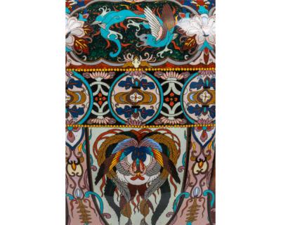 Monumental Meiji Period Japanese Cloisonne Enamel Jardiniere