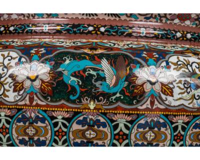 Monumental Meiji Period Japanese Cloisonne Enamel Jardiniere