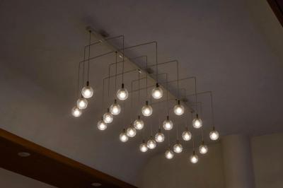 Monumental Mid Century Chandelier in Glass Metal and Patinated Brass 1960