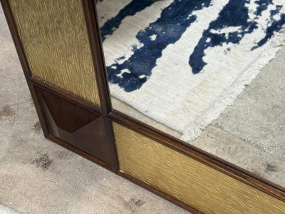 Monumental Mid Century Modern Gilt Walnut Wall Mirror