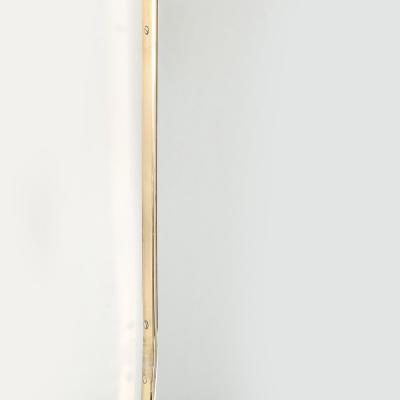 Monumental Mid Century Modernist Brass Curvilinear Hourglass Form Wrapped Mirror