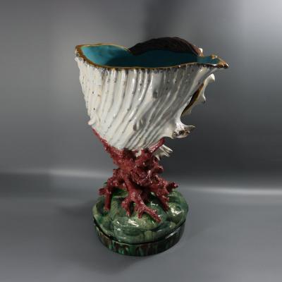 Monumental Minton Majolica Conch Shell Jardini re