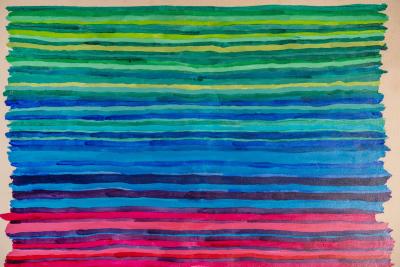 Monumental Modern Color Field Painting on Canvas after Morris Louis 1960s