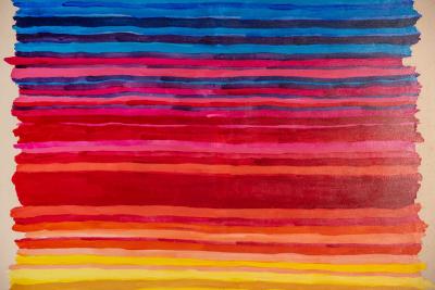 Monumental Modern Color Field Painting on Canvas after Morris Louis 1960s