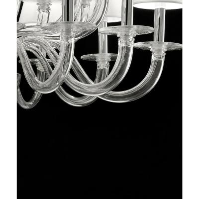 Monumental Modern Transparent Murano Glass Chandelier