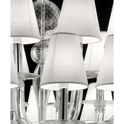 Monumental Modern Transparent Murano Glass Chandelier