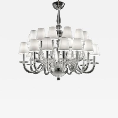 Monumental Modern Transparent Murano Glass Chandelier