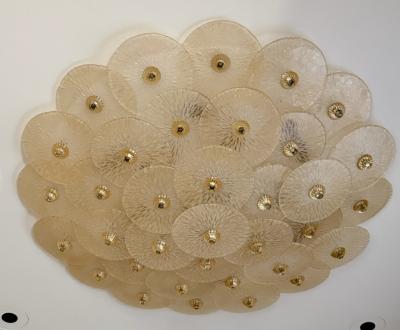Monumental Murano Glass Disc Flush Mount