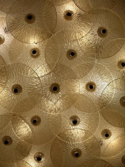 Monumental Murano Glass Disc Flush Mount