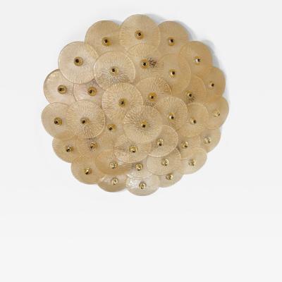 Monumental Murano Glass Disc Flush Mount