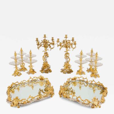 Monumental Napoleon III Silvered and Gilt Bronze Surtout de Table