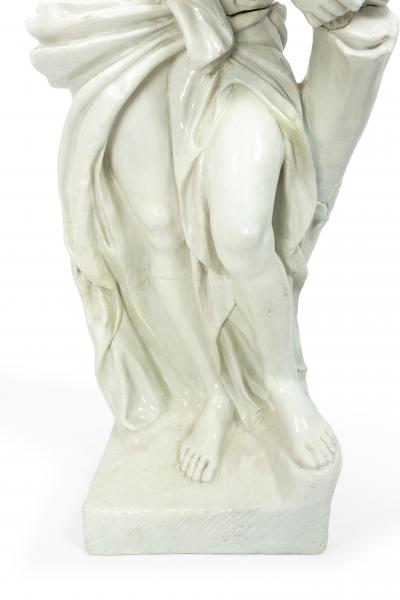 Monumental Neo Classic White Ceramic Four Seasons Statues