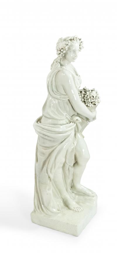 Monumental Neo Classic White Ceramic Four Seasons Statues