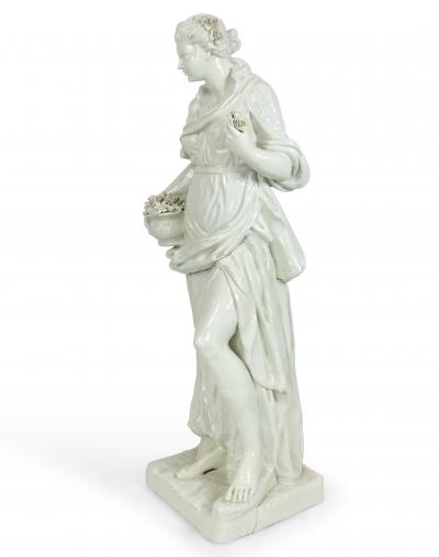 Monumental Neo Classic White Ceramic Four Seasons Statues