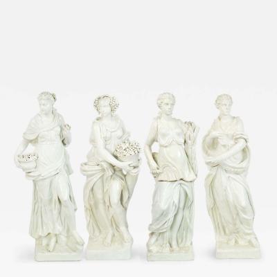 Monumental Neo Classic White Ceramic Four Seasons Statues