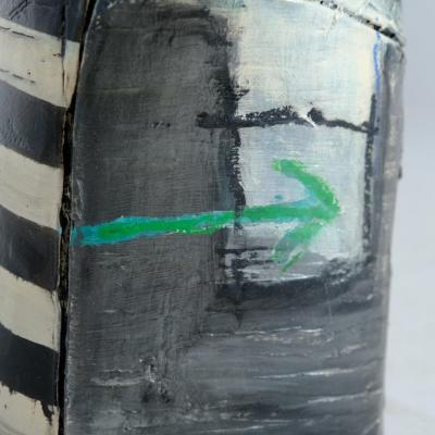 Monumental Neo Expressionist Hand Painted Vase Timothy Persons 1998