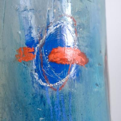 Monumental Neo Expressionist Hand Painted Vase Timothy Persons 1998