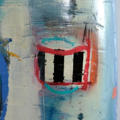 Monumental Neo Expressionist Hand Painted Vase Timothy Persons 1998