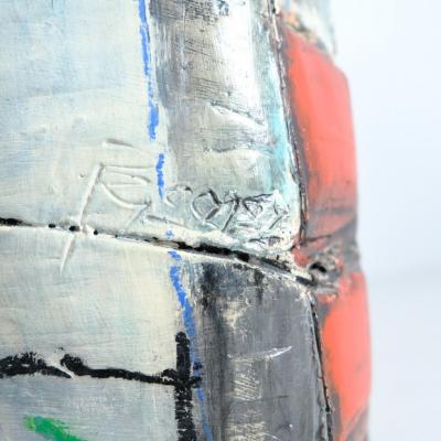 Monumental Neo Expressionist Hand Painted Vase Timothy Persons 1998