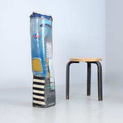 Monumental Neo Expressionist Hand Painted Vase Timothy Persons 1998