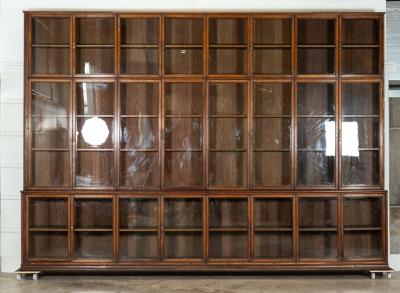 Monumental Oak Glazed Haberdashery Bookcase Cabinet