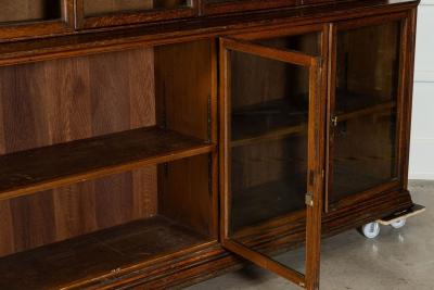 Monumental Oak Glazed Haberdashery Bookcase Cabinet