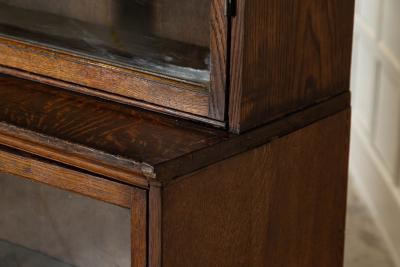 Monumental Oak Glazed Haberdashery Bookcase Cabinet