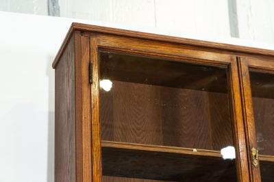 Monumental Oak Glazed Haberdashery Bookcase Cabinet