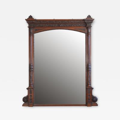 Monumental Oak Overmantle Mirror Floor Standing Mirror H200m