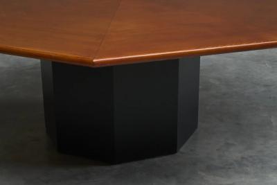 Monumental Octagonal Dining Table in Wood 1970s