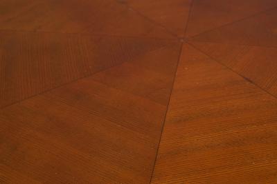 Monumental Octagonal Dining Table in Wood 1970s