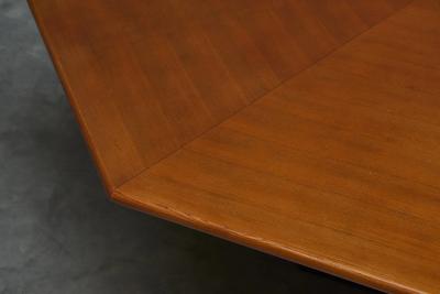 Monumental Octagonal Dining Table in Wood 1970s