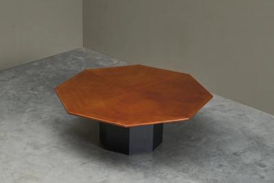 Monumental Octagonal Dining Table in Wood 1970s