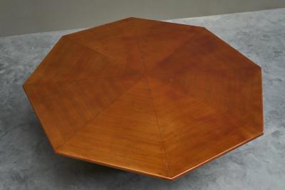 Monumental Octagonal Dining Table in Wood 1970s